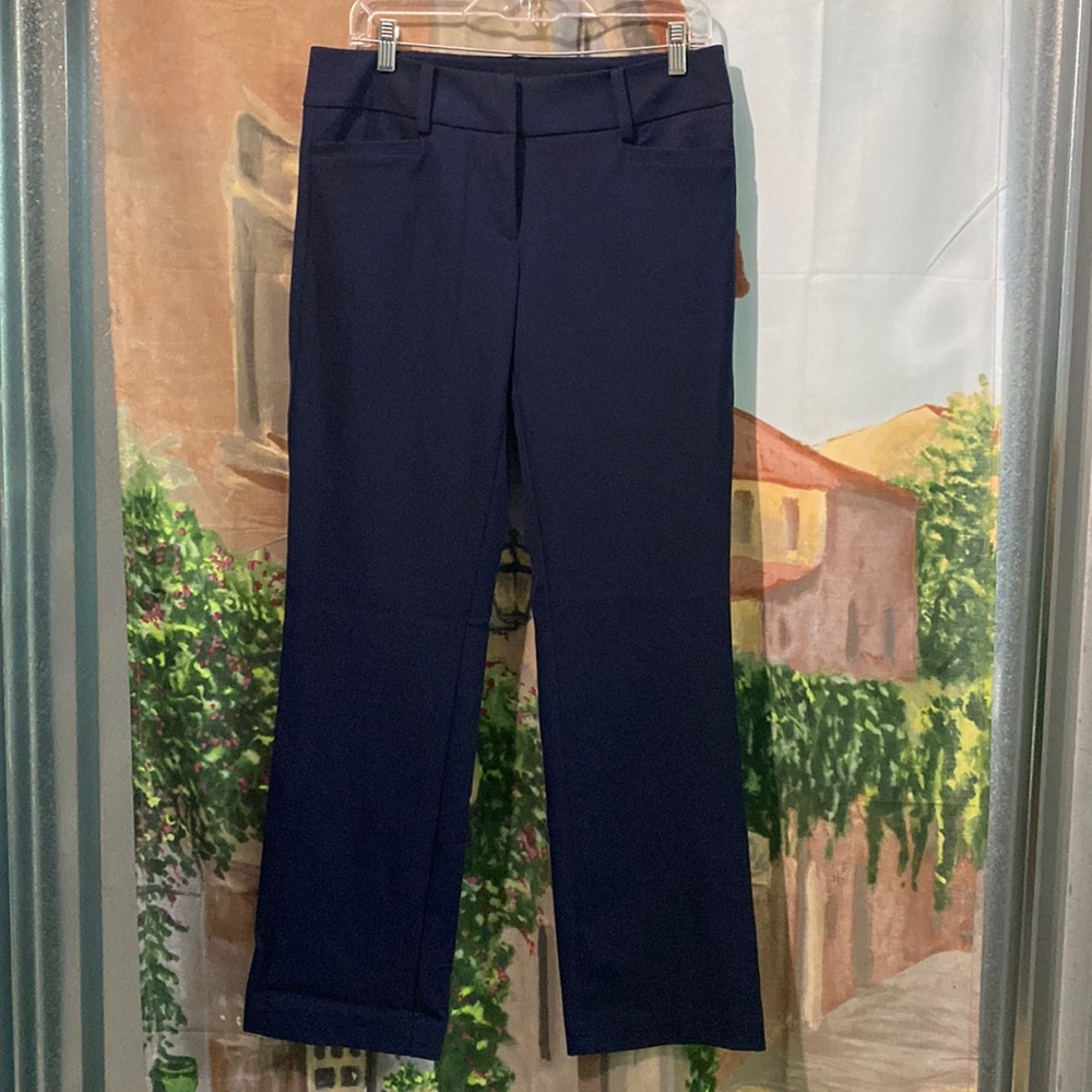 7th Avenue navy blue straight leg pants